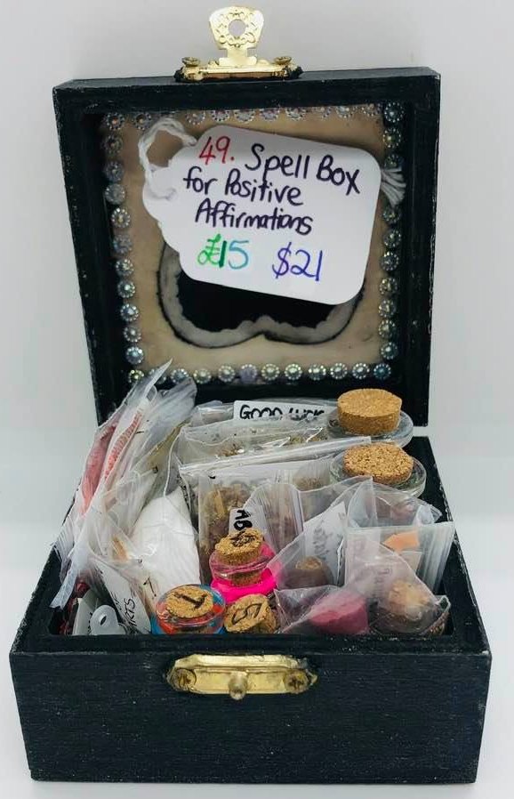 Small Black Magickal Spell Box for Positive Affirmations