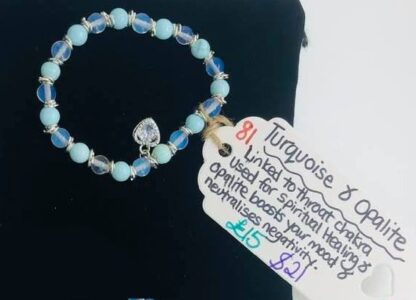 Turquoise & Opalite Throat Chakra Bracelet
